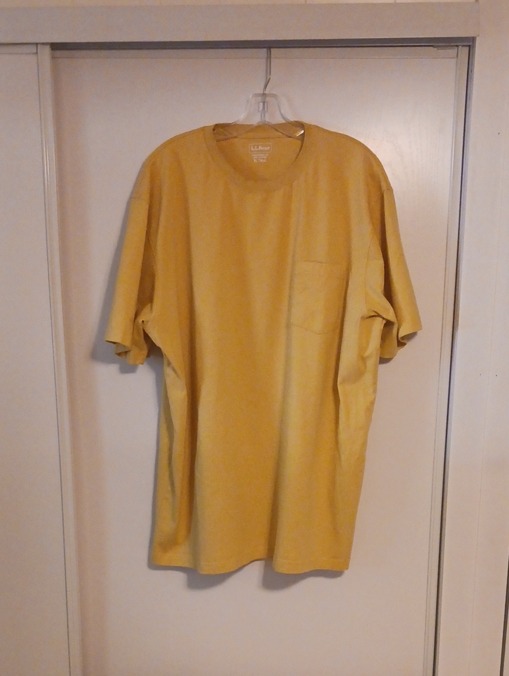 L.L. Bean Men's Short-Sleeve Pocket Tee in Mustard